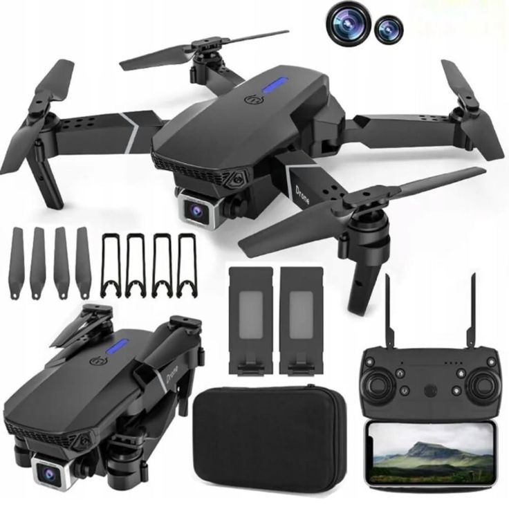 Drone professionnel E88 4K avec caméra grand angle HD 1080P, WiFi